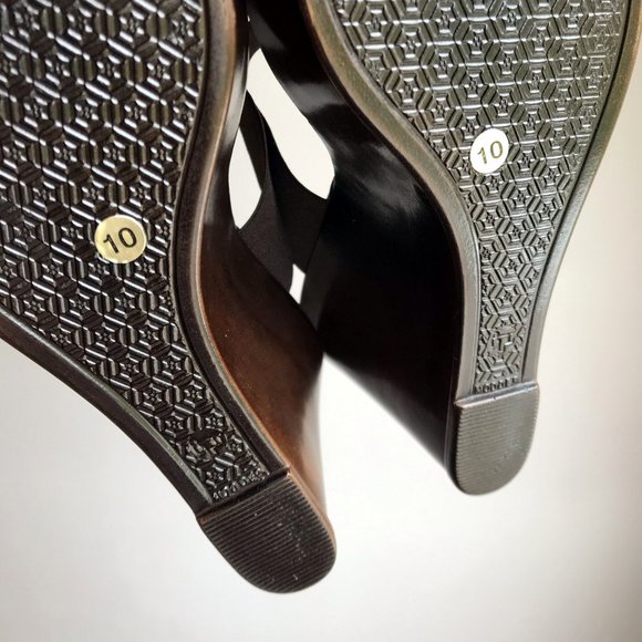 NEW Charles David Dark Brown Wedge Sandals 10M - Picture 9 of 14